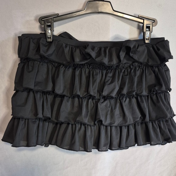 Out From Under Ruffle Mini Skort Women's Small Black Layered Festival Party - Picture 1 of 5